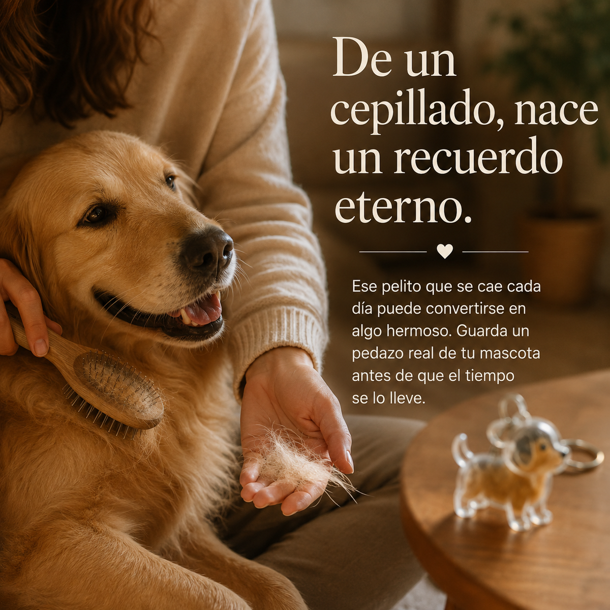 Llavero para Recuerdos Con el Pelo de tu Mascota